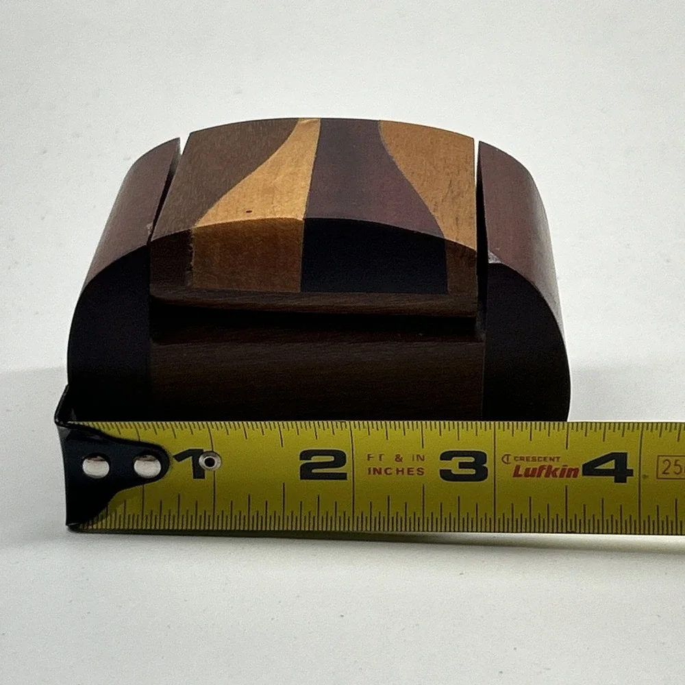 Handcrafted Multi Wood Bandsaw Trinket Jewelry Box Wooden Keepsake Gift
